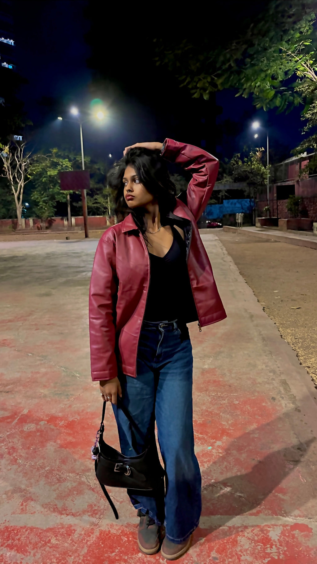 Maroon Leather Jacket