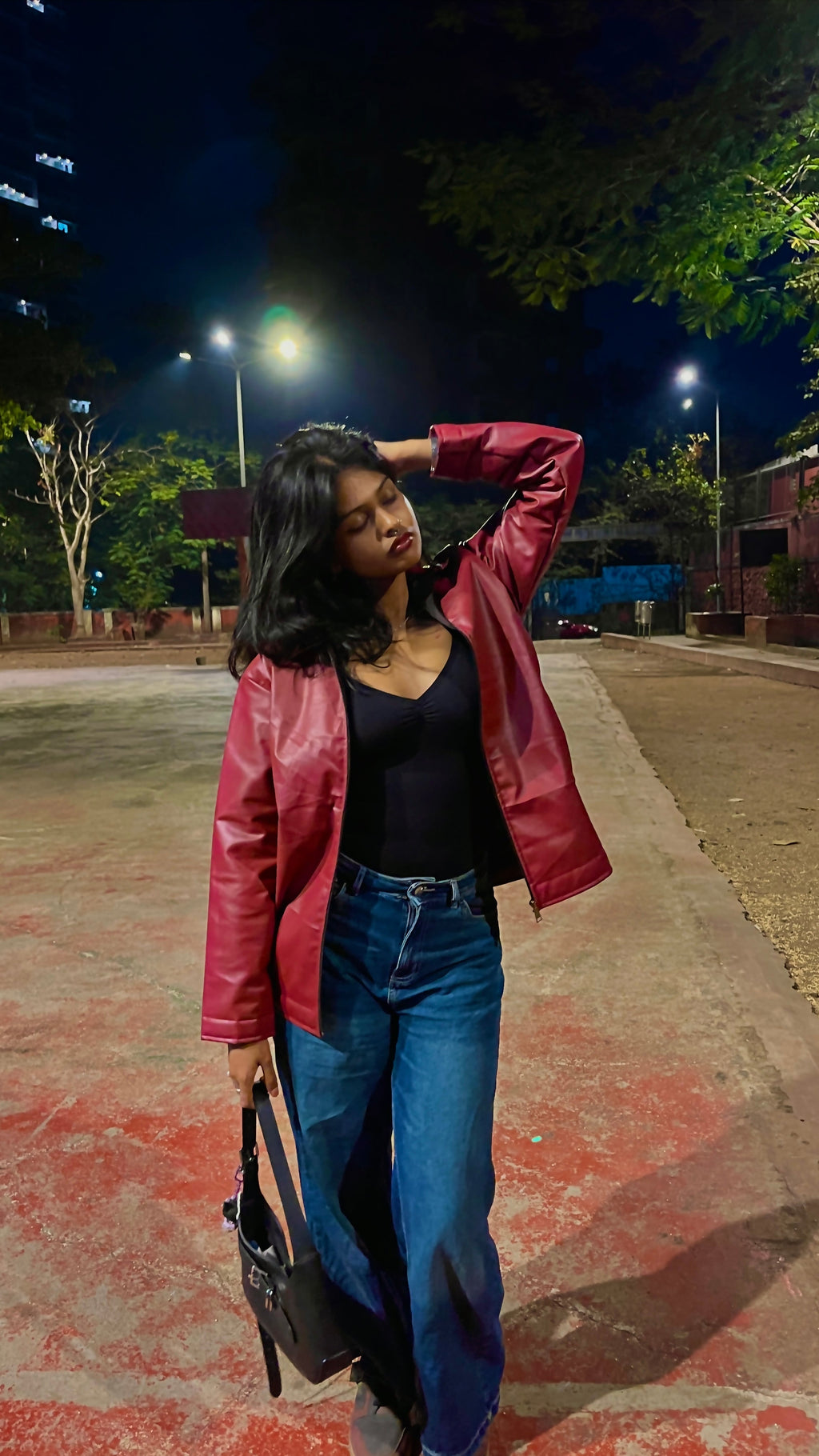 Maroon Leather Jacket