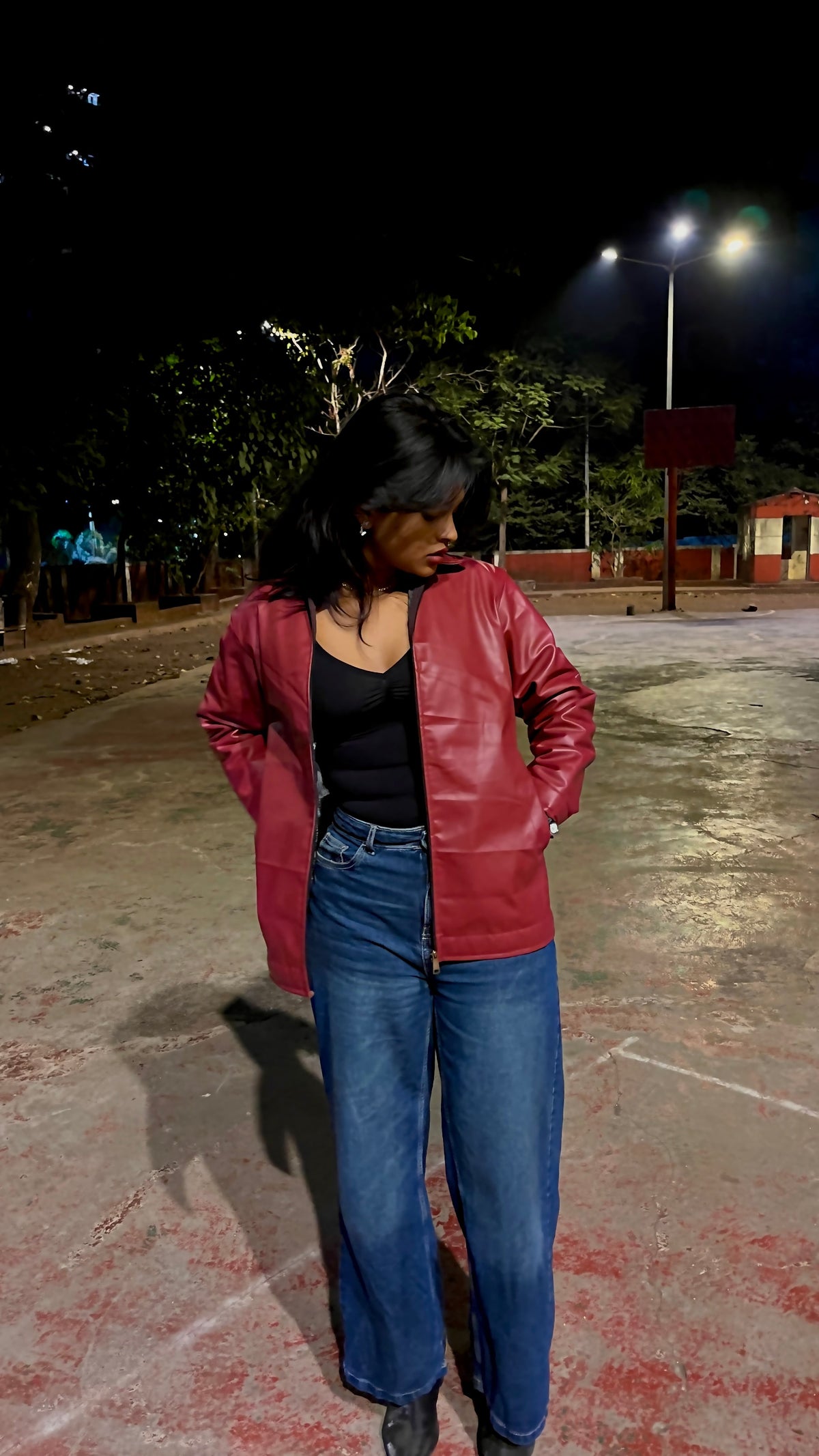 Maroon Leather Jacket