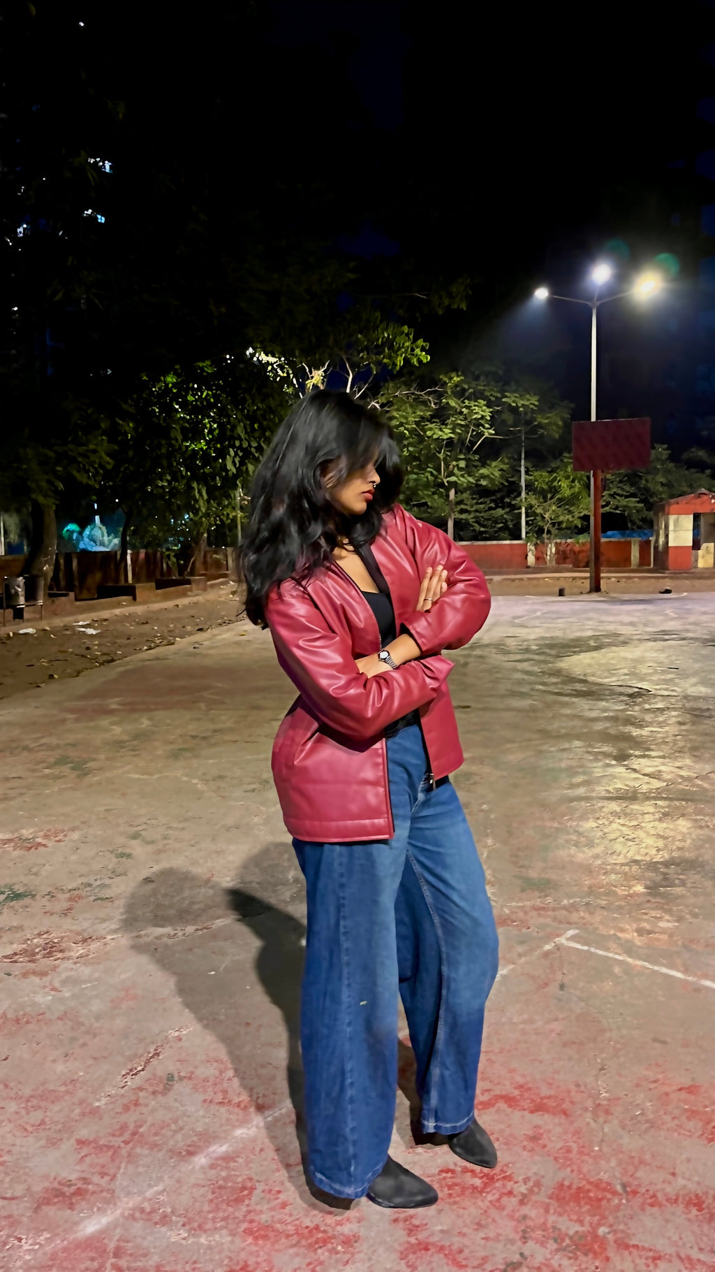 Maroon Leather Jacket